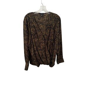 NWT Nordstrom Halogen brown/black blouse size 2xl